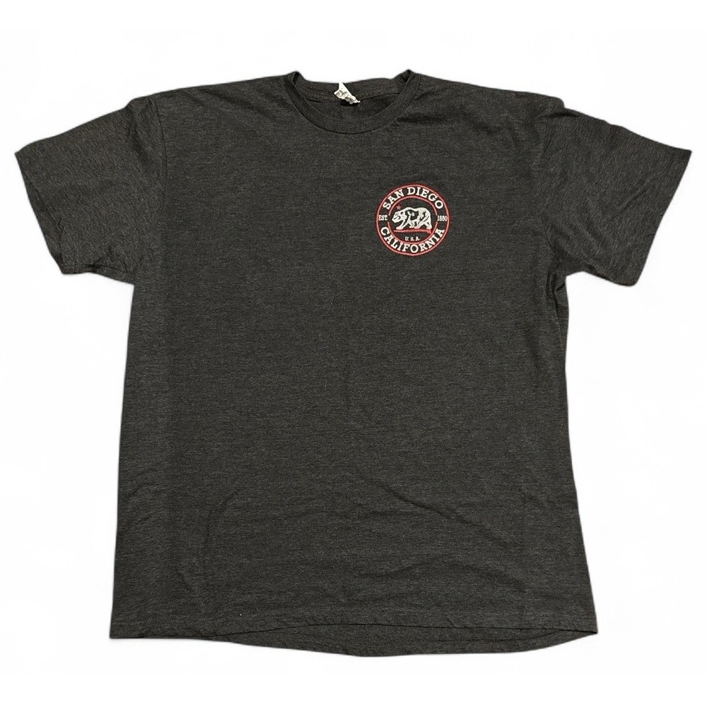 San Diego California Men Heather Gray Travel Souvenir Logo T-shirt 2XL